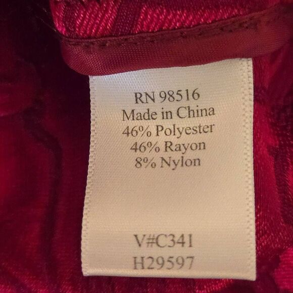 Coldwater Creek Women's Brocade Paisley Button Front Dressy Jacket Red Size 1X - Picture 7 of 11